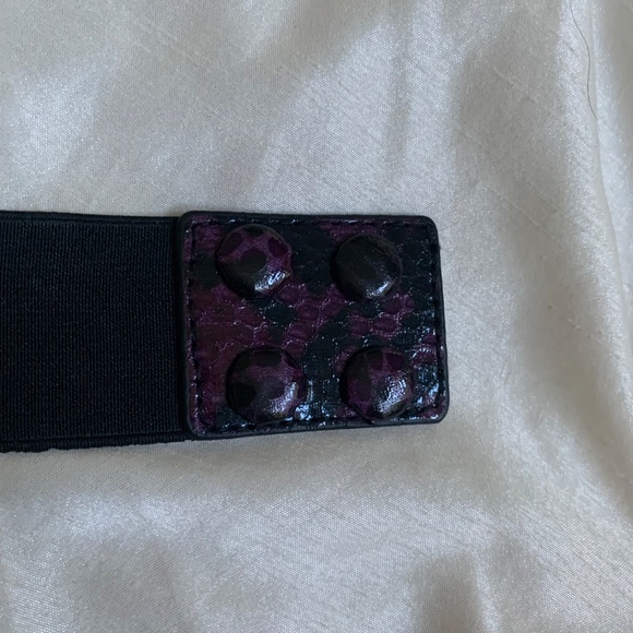NWOT White House Black Market Purple/Black Snakeprint Belt sz M main image 5